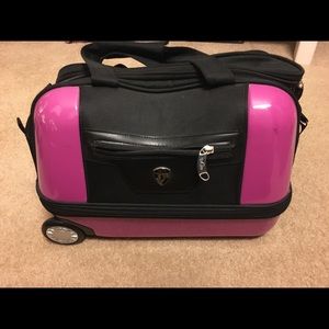 Used Heys carry-on luggage pink with wheels